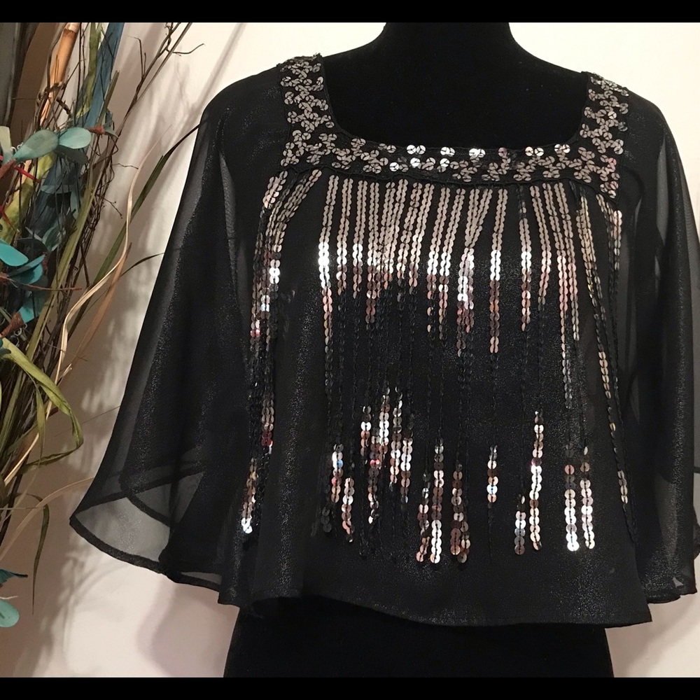 Beautiful dots sheer top for party